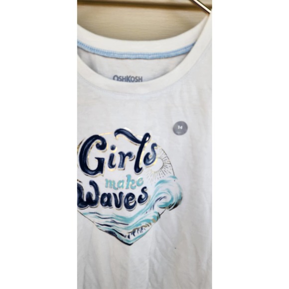 NWT New Osh Kosh Sleeveless Girls Make Waves Tee Size 14 - Picture 3 of 5